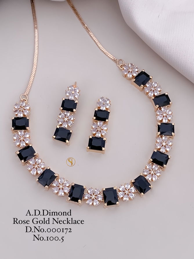 100 AD Diamond Designer Necklace Set Wholesale Price In Surat
